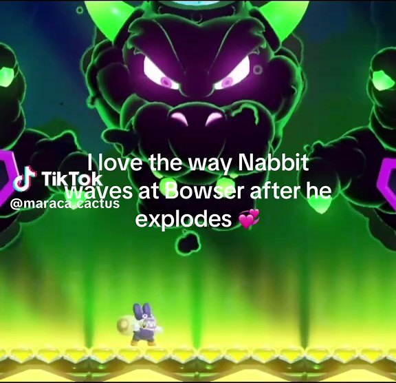 Nabbit Waves at Bowser: A Super Mario Moment