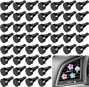 100 Pcs Car Vent Clips, Automotive Air Freshener Vent Clips with Round Slot Heads, Air Conditioner Outlet Clips, Car Diffuser Clips for Aromatherapy Tablets