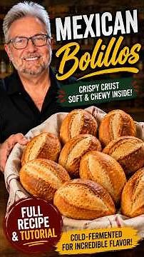 🥖 Traditional Mexican Bolillos! Crispy crust, airy crumb, and easy cold fermentation.