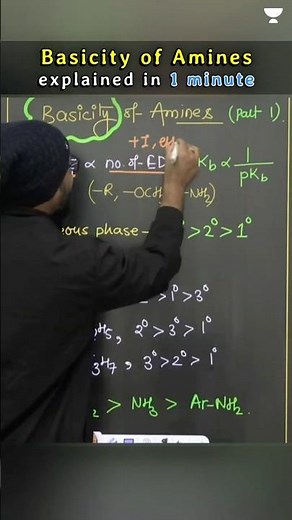 Basicity of Amines Explained in 60 Sec ⚡#class12chemistry #amines #chemistryimportantquestion