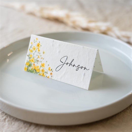 Plantable Wildflower Place Cards, Seeded Paper, Eco-friendly - Etsy UK