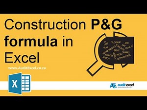 P&G cost formula in Excel at different construction stages