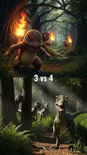 Velociraptors vs Charmander | #shorts #versus #velociraptor