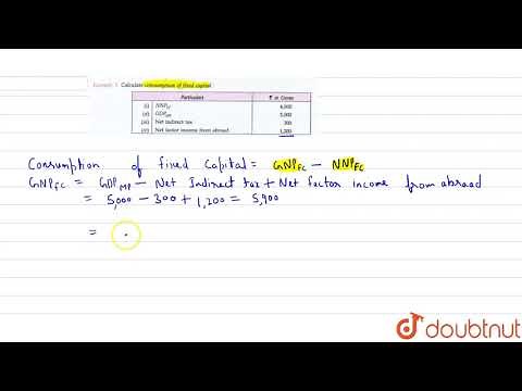 Calculate consumption of fixed capital :