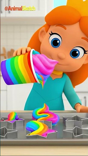 RAINBOW COOKIES Song!🍪🌈| Fun Nursery Rhymes For Kids | Go To Sleep w/‪@AnimalSketch‬​