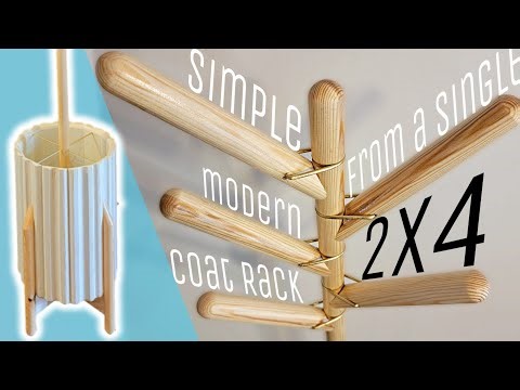 One 2x4 Challenge // Modern Coat Rack // Woodworking