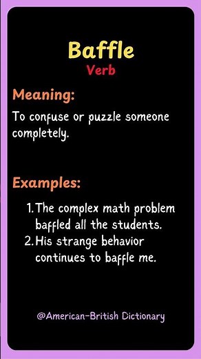 Baffle Meaning & Definition | Oxford Dictionary #shorts