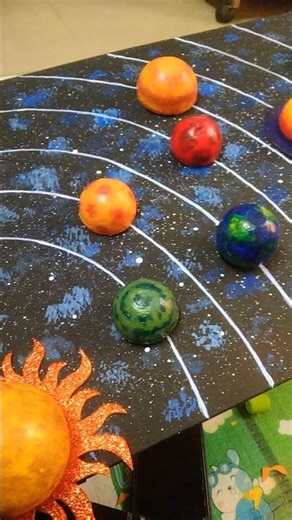 3D solar system ❤️🫶#SchoolProject#ScienceProject#SolarSystemProject#3DModel#STEMLearning#viral #art