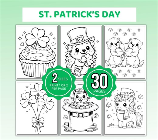 St. Patrick's Day Coloring Pages, St. Patrick's Day Coloring Book, St. Patrick's Day Coloring Sheets, St. Patrick's Day Coloring Cards - Etsy UK