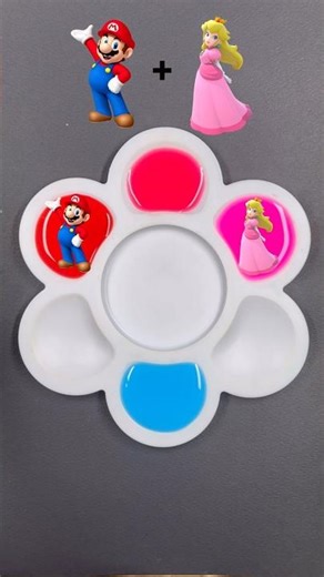 Super Mario and Princess Peach 🍑 #supermario #colormixingmagic #mario #asmr #colors #shortvideo