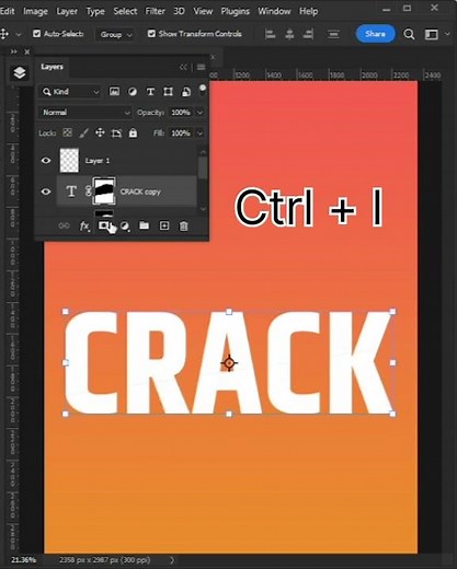 How to Create Crack text effects in Photoshop #shorts