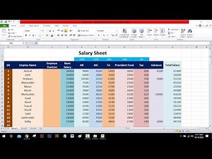 How to create salary sheet in excel