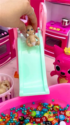 Doll Bathtub & Slide Playset, Relaxing Toys Unboxing & ASMR #shorts