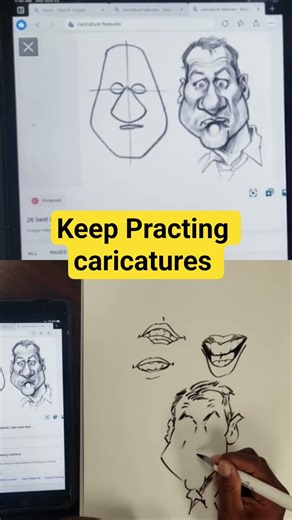 keep Practing caricatures #caricature #caricaturetutoria #howtodrawfacesforbeginners l