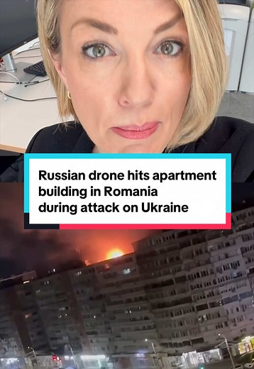 A Russian drone crashed into an apartment building in Romania on Friday, wounding two people, Romanian authorities said. The drone strike, which happened as Russia was targeting Ukraine, raises fears it could spark a larger war in Europe involving NATO since Romania is a part of the defense alliance. @HollyW reports. #romania #russia #ukraine