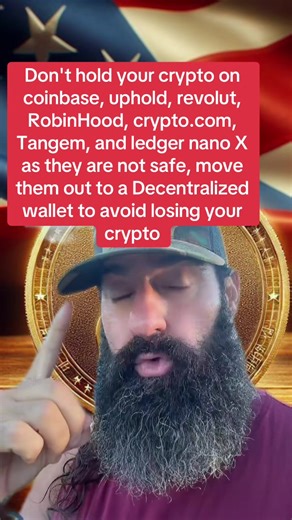 Don't hold your crypto on coinbase, uphold, revolut, RobinHood, crypto.com, Tangem, and ledger nano X as they are not safe, move them out to a Decentralized wallet to avoid losing your crypto#XRP #XLM #crypto #cryptonewsdaily