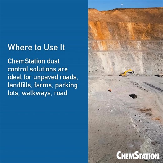 離 The Alchemist’s Guide to Dust Control  This week, Bryce Golbus breaks down why dust control matters, where ChemStation solutions are used, and how they’re applied. From unpaved roads to landfills, our sustainable products help reduce airborne particles, protect equipment, and keep environments safe. Smarter solutions. Safer tomorrow. Learn more at chemstation.com. #DustControl #ChemStation #SustainableSolutions #RefillNotLandfill #FoodSafety | ChemStation | Facebook