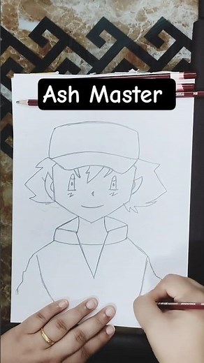 Drawing Ash Master (Pokemon) Pencil sketch Step By Step ‪@Dr.Shwetaarts‬ #ash #thumakthumak