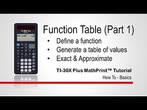 Function Table Part 1 | TI-30XPlus MathPrint Calculator | Getting Started Series
