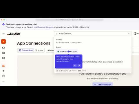 Connect ChatArchitect to Zapier with API Keys | Step-by-Step Tutorial