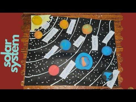 Solar system with clay / How to draw solar system / Solar system drawing in chart paper ||