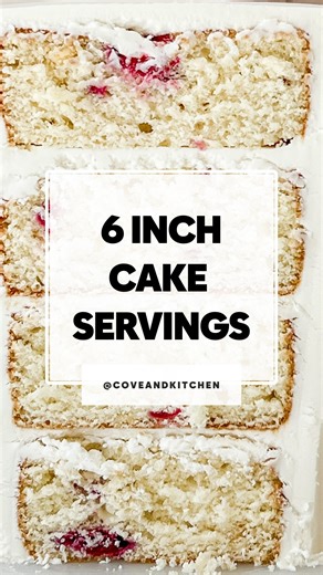 Cove & Kitchen | I was able to get 20 pieces out of my 6” four layer cake! If you cut your cake this way you can get a few more servings! I cut across the... | Instagram