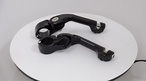 1 1/4" 32mm Chrome Short Angled Adjustable Highway Foot Peg Mount Kit Compatible with Harley (short black) (black)