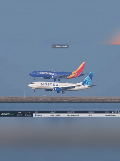 side by side arrival at SFO
