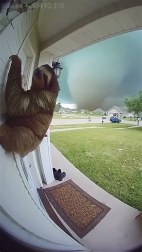 Ring Doorbell Captures Sloth Hanging On for Dear Life as Tornado Hits CRAZY Footage! #tornado#viral