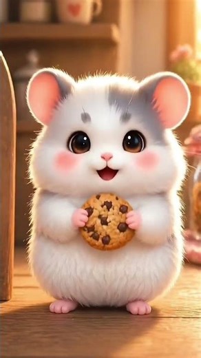 Cute Baby Hamster Eating Cookie 🐹🍪 | Adorable 3D Animation Short