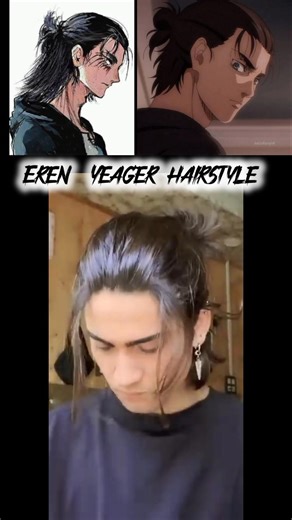 Eren Yeager hairstyle in 20 sec 💀 . #shorts #viral