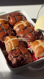 Have you seen the Viral Hot Cross Bun Bake? @nourishinglively__ has and she's made a lighter version with our Lite Creamy Custard Mix! 🍫🐰 Add it to your Easter menu – your tastebuds will thank you! 😋 @nourishinglively__'s recipe below: Hot cross buns 300ml cream of choice 35g of Aeroplane Lite Cremy Custard Mix Generous drizzle of Sugar free maple syrup Fresh strawberries Cinnamon donut sweet topper (or plain cinnamon) Chocolate of choice Method: 1. Slice hot cross buns in half 2. Add cream, 