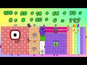 ADD NUMBERBLOCKS RANDOM BIG AND SMALL NUMBERS | LEARN ADDITION | hello george