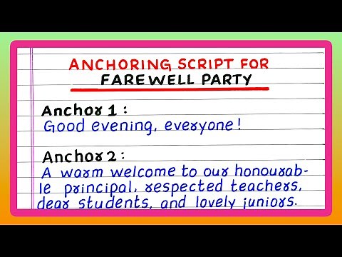 Anchoring Script for Farewell | Anchoring Script for Farewell Party | in English