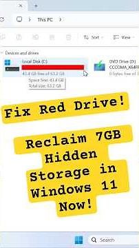 Fix Your Full Red Drive in Windows 11! Reclaim 7GB Hidden Storage in Windows 11 Now!