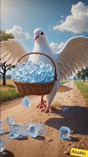 Giant Pigeon Grows an Ice Tree in Summer… Then Fills the Pool with Ice! 🧊😱 #ai #agi #farmer #peigon