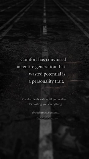 Comfort didn’t ruin people by force, it seduced them with safety. Being relaxed became a personality, being passive became “healed,” and wasting potential got renamed as self care. Nothing is wrong until everything is gone. You don’t lose your life in chaos, you lose it in comfort. Wake up before comfort finishes the job.~Wilson Adams III #NoSympathy #ComfortIsTheEnemy #WastedPotential #DisciplineOverComfort #WakeUpCall