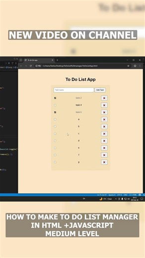 🚀 Medium-Level To-Do List App with HTML, CSS & JS! #Shorts