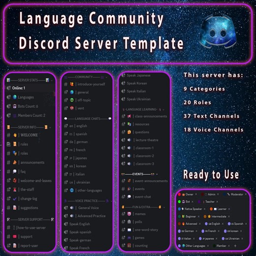 Language Learning Discord Server Template | Complete Community Setup - Etsy