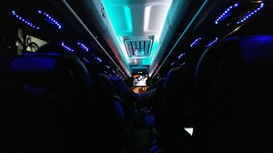Download Time lapse of inside bus view with neon light for free