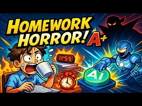 Homework Horror 😱 Anime Student vs. Midnight Essay (AI Saves the Day)