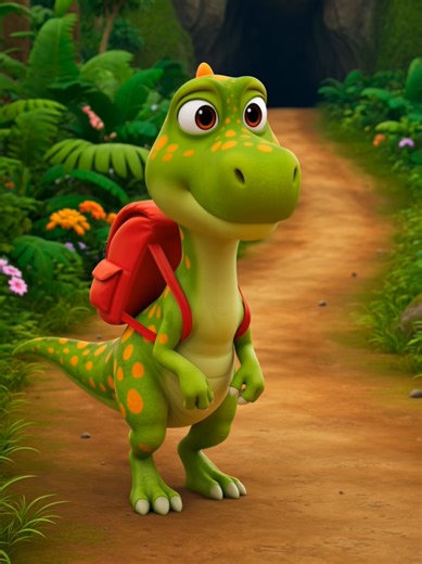 การผจญภัยของน้องไดโน่จอมซน ฉากที่ 2: ออกเดินทาง #AIVideo #AIcartoon #การ์ตูนai