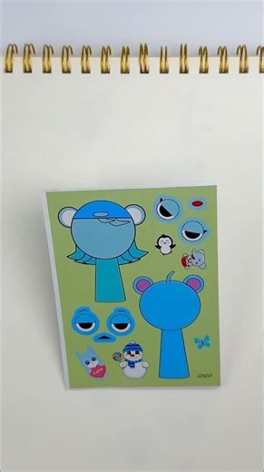 [Paper Book DIY] INCREDIBOX SPRUNKI 👀 Make-a-face Stickers #sprunki #diy