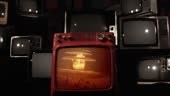 Nuclear Testing and Atomic Bomb Explosion on a Retro TV that Explodes...