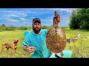Giant Softshell TURTLE Catch Clean Cook | Fire Roasted Just Like CHICKEN!