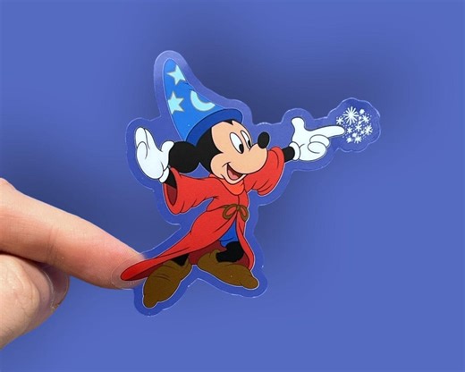 Mickey Mouse Sticker: "sorcerer Mickey" Fantasia Disney Clear Vinyl Decals | 2.79" X 3" - Etsy
