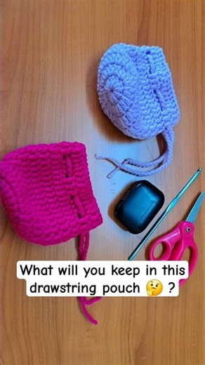 crochet drawstring pouch for beginners #crochet #ytshorts #trending #diy #fashion #handmade #viral