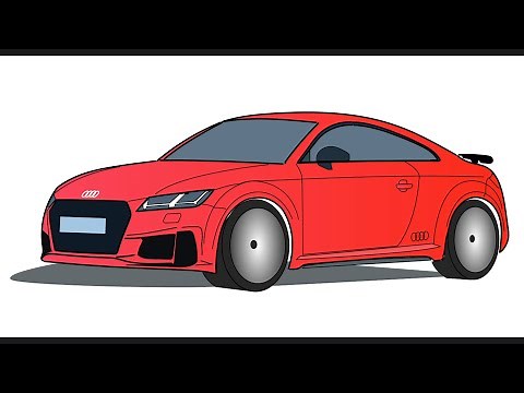 How to draw an AUDI TT / drawing audi tt rs car step by step reasy for beginners