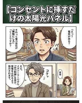 【2分解説】コンセント直結の太陽光、日本で使うと何が危ない？ | 神楽透の世界マンガゼミ