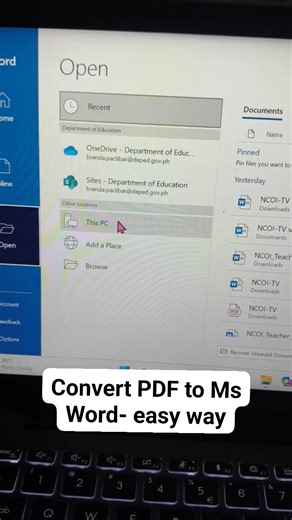 Hindi kailangan ng internet connection, mabilis at madaling gawin 👌 #convertpdf #pdffile #MSWORDtutorial #teacherBren | TeachBren TV